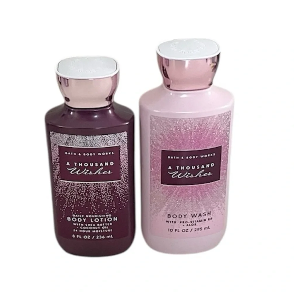Bath & Body Works A Thousand Wishes Body Wash & Lotion Full Size Set with Tote